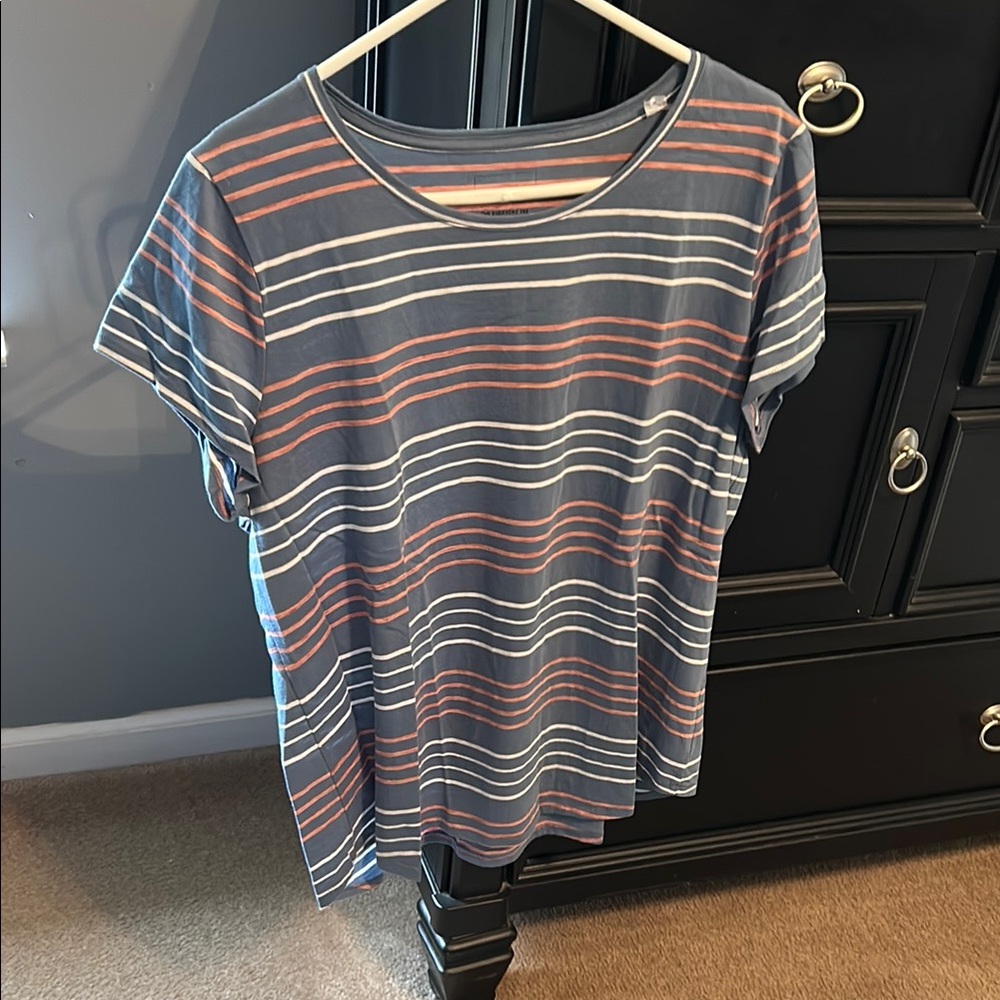 Sonoma Women’s Striped Blue and Pink The Everyday Tee